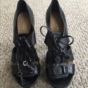 Coach Black Caged Size 7.5 US Women’s Heels